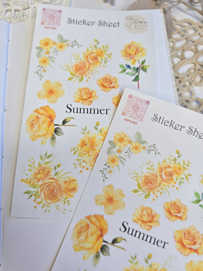 Vintage Blumen Sticker Set – 12 sommerliche Motive