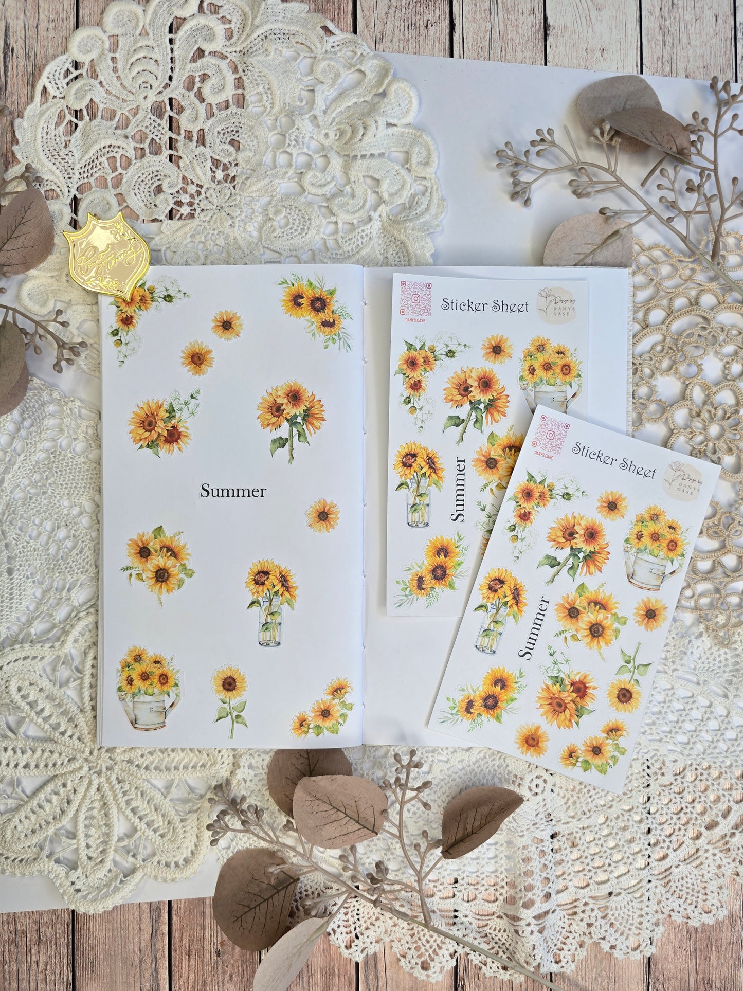 Sonnenblumen Sticker Set – 12 Aquarell-Motive