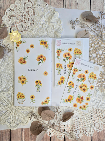 Sonnenblumen Sticker Set – 12 Aquarell-Motive
