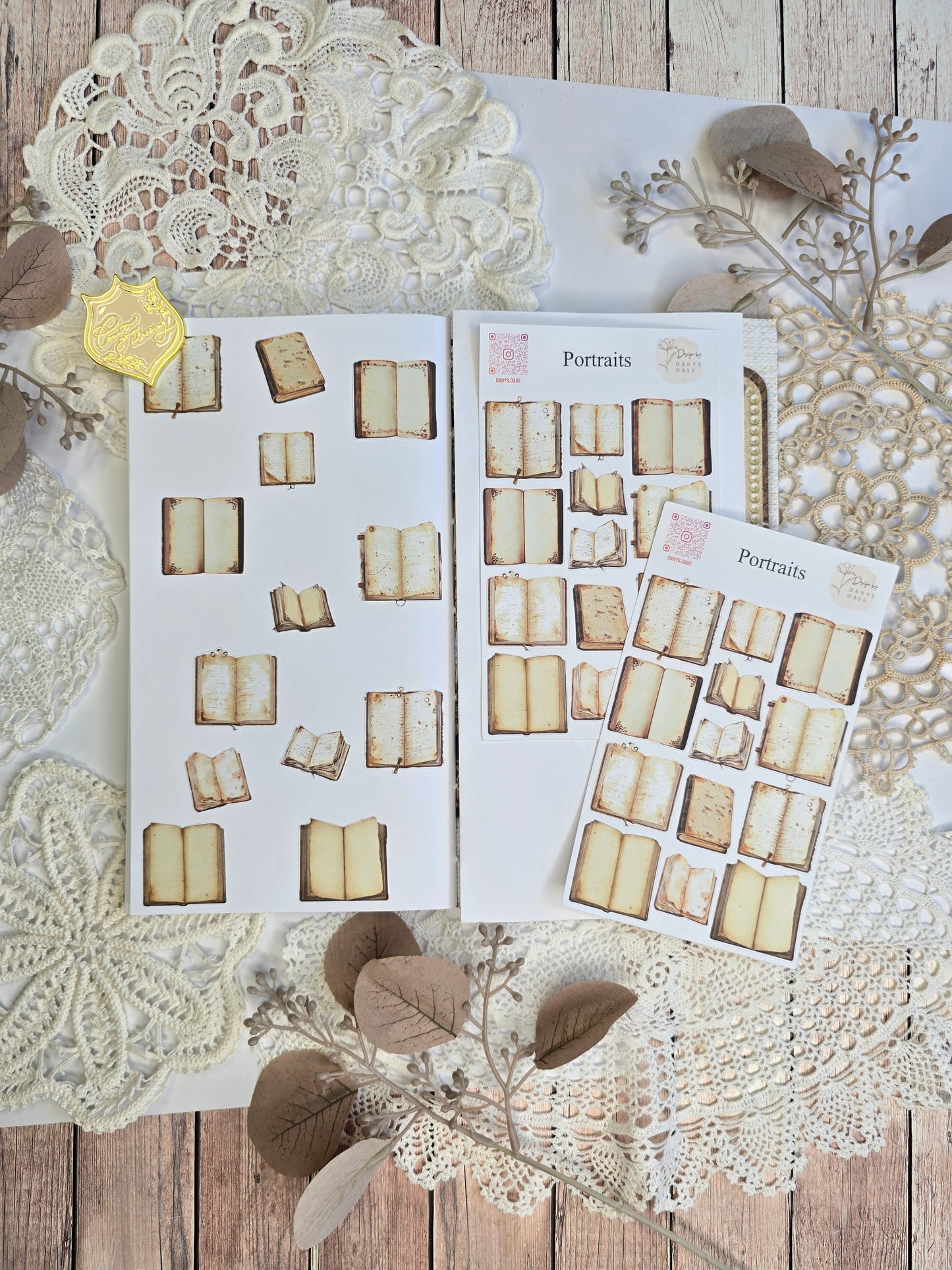 Vintage Books Sticker Set 10 Motifs Scrapbooking Journal Collage Decoration Ephemera