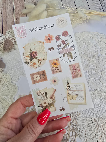 Vintage Sticker Set – 11 zarte Motive
