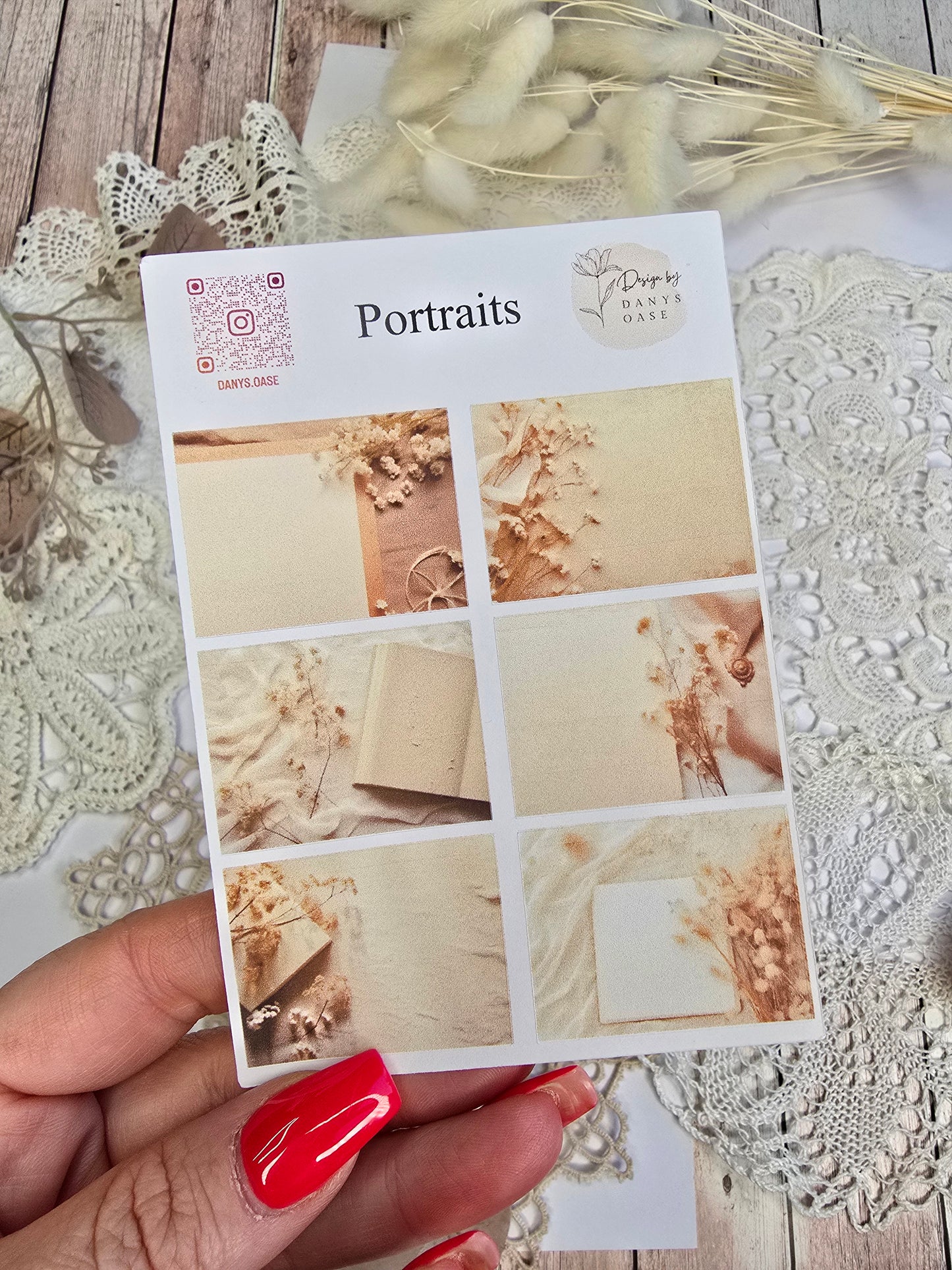 Vintage Portrait Sticker – 6 ästhetische Motive