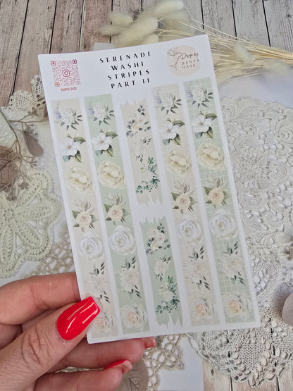 Faux Washi Stripes – 6 florale Vintage-Sticker