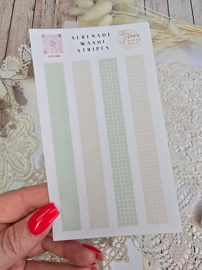 Stickers I 4 Faux Washi Stripes I Vintage I Grid I Collage I Journal I Scrapbooking