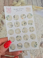Sticker Set „Serenade Spots“ – 20 florale Vintage-Kreise