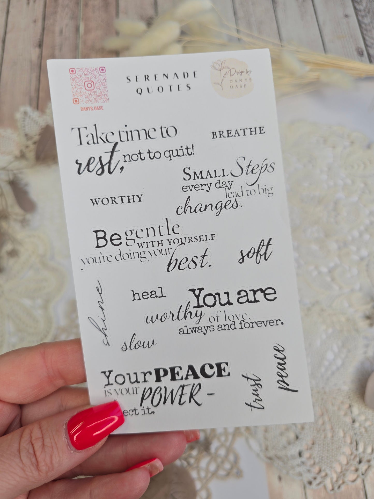 Sticker „Selfcare Quotes“ – 13 achtsame Zitate & Wörter