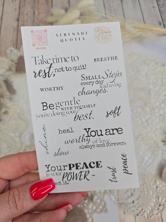 Sticker „Selfcare Quotes“ – 13 achtsame Zitate & Wörter