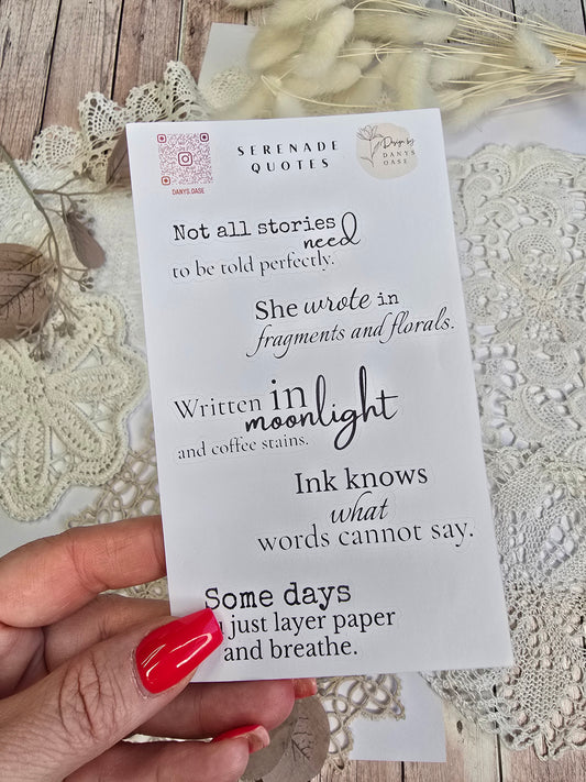 Sticker „Serenade Quotes“ – 13 poetische Zitate