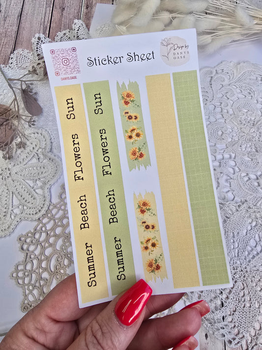 Faux Washi Stripes – 6 sommerliche Streifen-Sticker