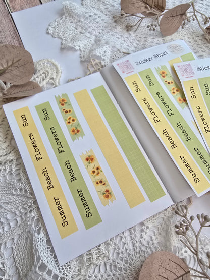 Faux Washi Stripes – 6 sommerliche Streifen-Sticker