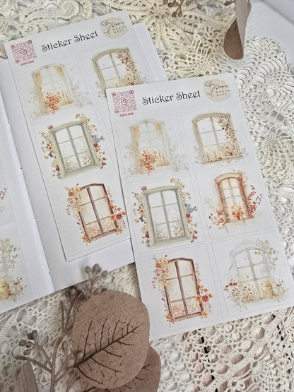 Fenster Sticker Set – 6 Aquarellmotive