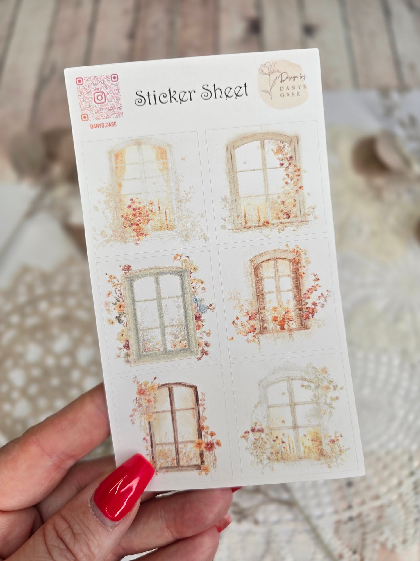 Fenster Sticker Set – 6 Aquarellmotive