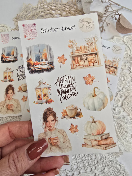 Herbst Sticker Set – 11 Kürbis-Motive im Aquarell Vintage-Stil