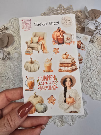 Herbst Sticker Set – 11 Aquarellmotive im Cozy Look