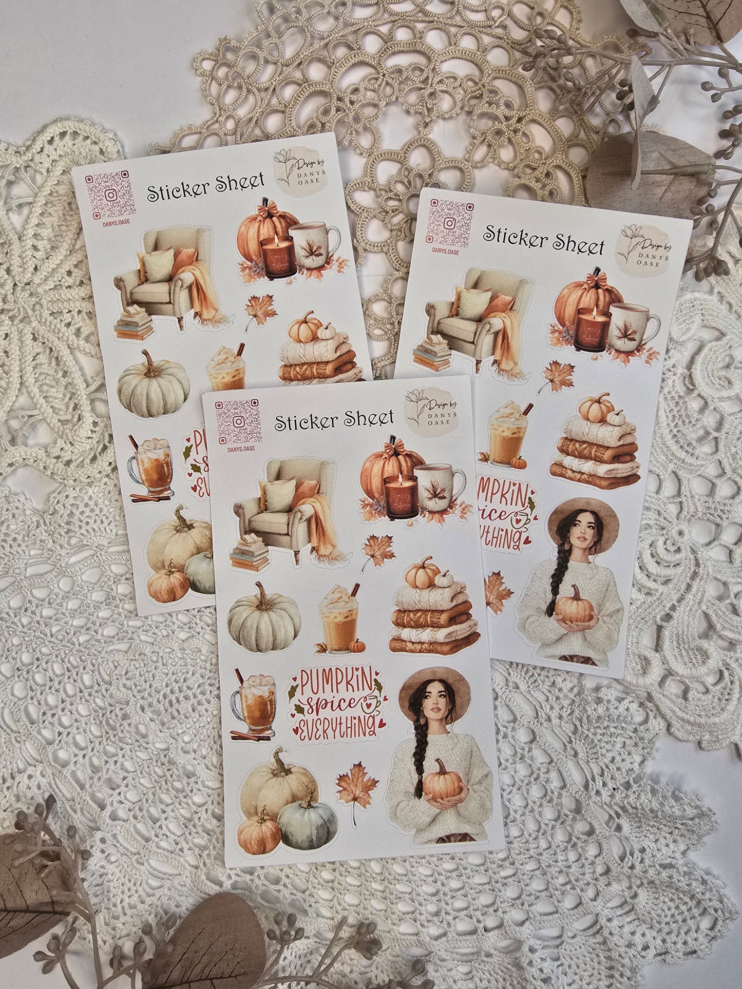 Herbst Sticker Set – 11 Aquarellmotive im Cozy Look