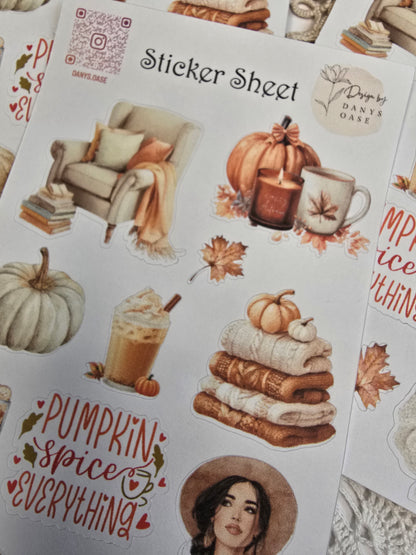 Herbst Sticker Set – 11 Aquarellmotive im Cozy Look