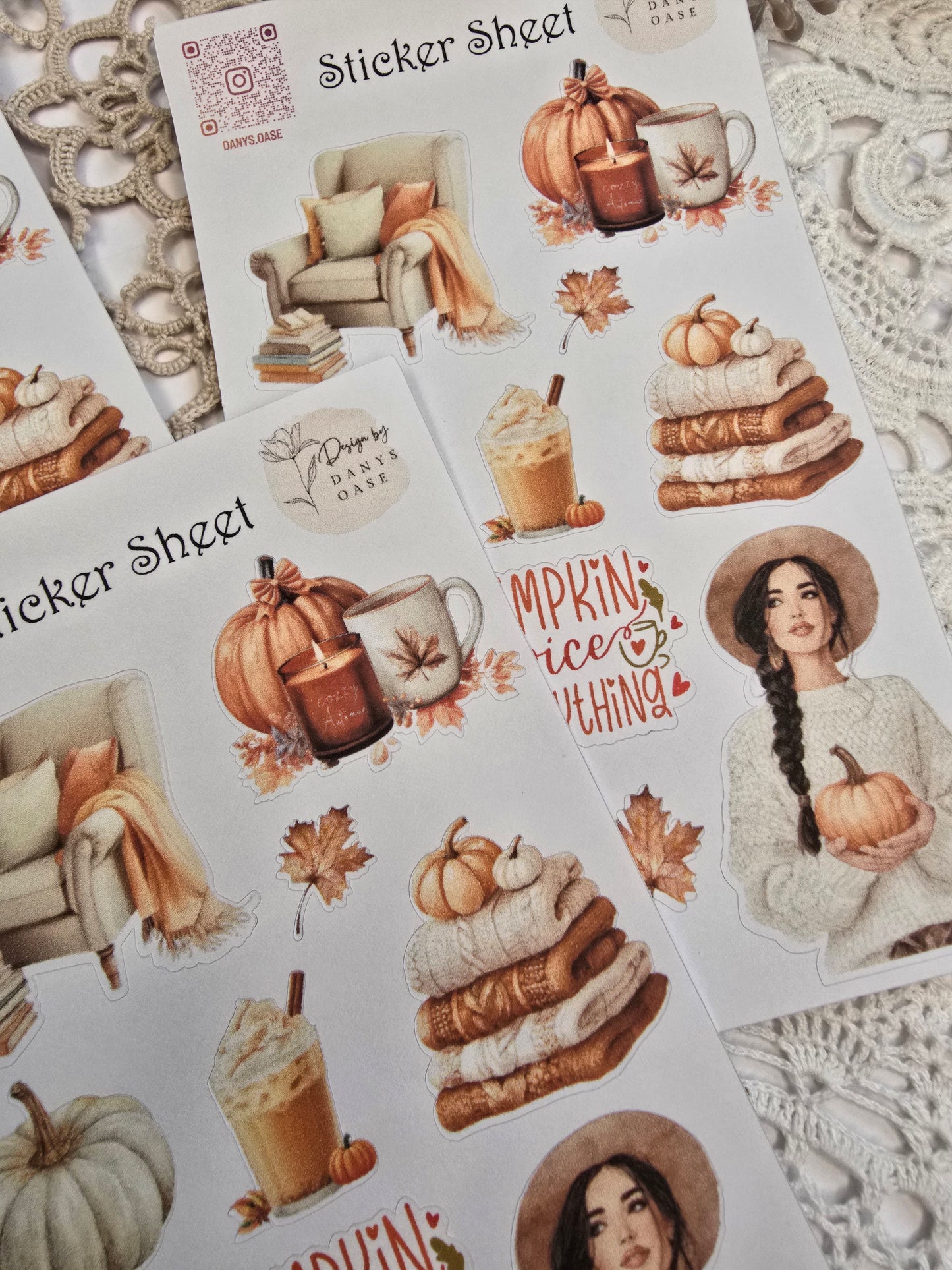 Herbst Sticker Set – 11 Aquarellmotive im Cozy Look