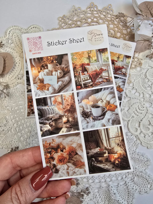 Herbst Sticker Set – 6 Cozy Foto-Motive