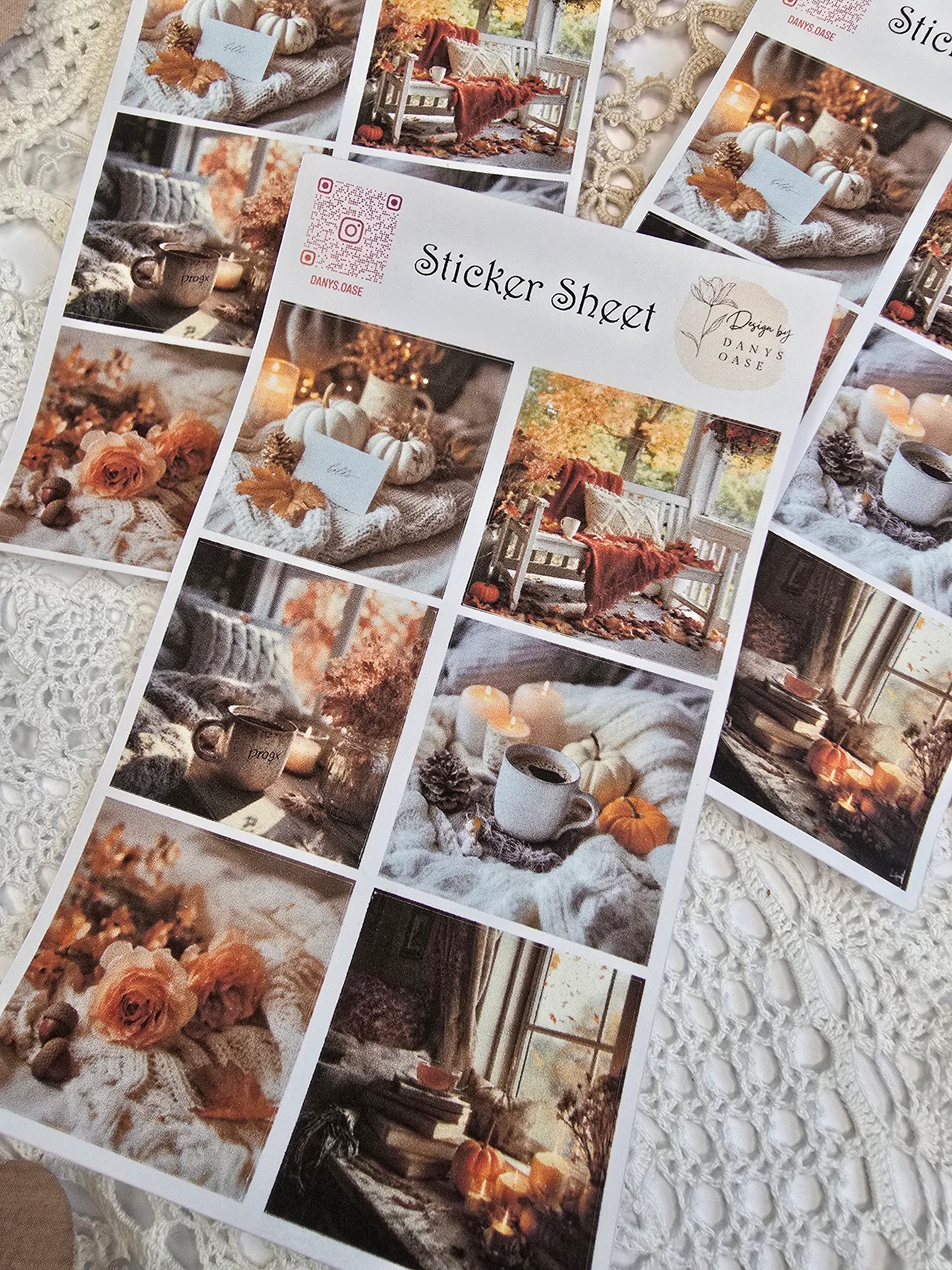 Herbst Sticker Set – 6 Cozy Foto-Motive