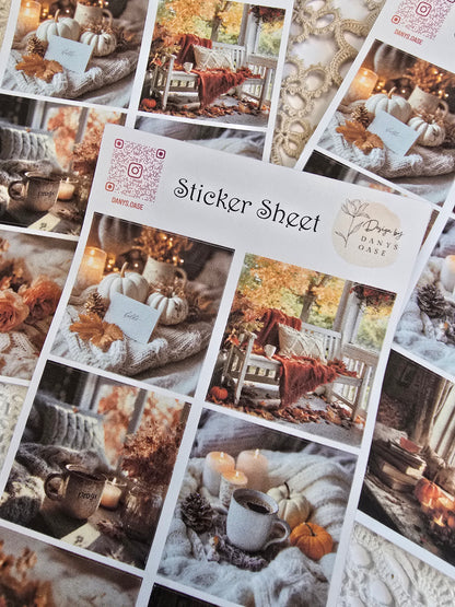 Herbst Sticker Set – 6 Cozy Foto-Motive