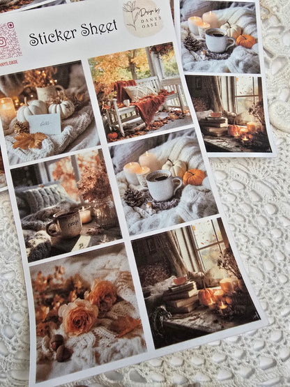 Herbst Sticker Set – 6 Cozy Foto-Motive