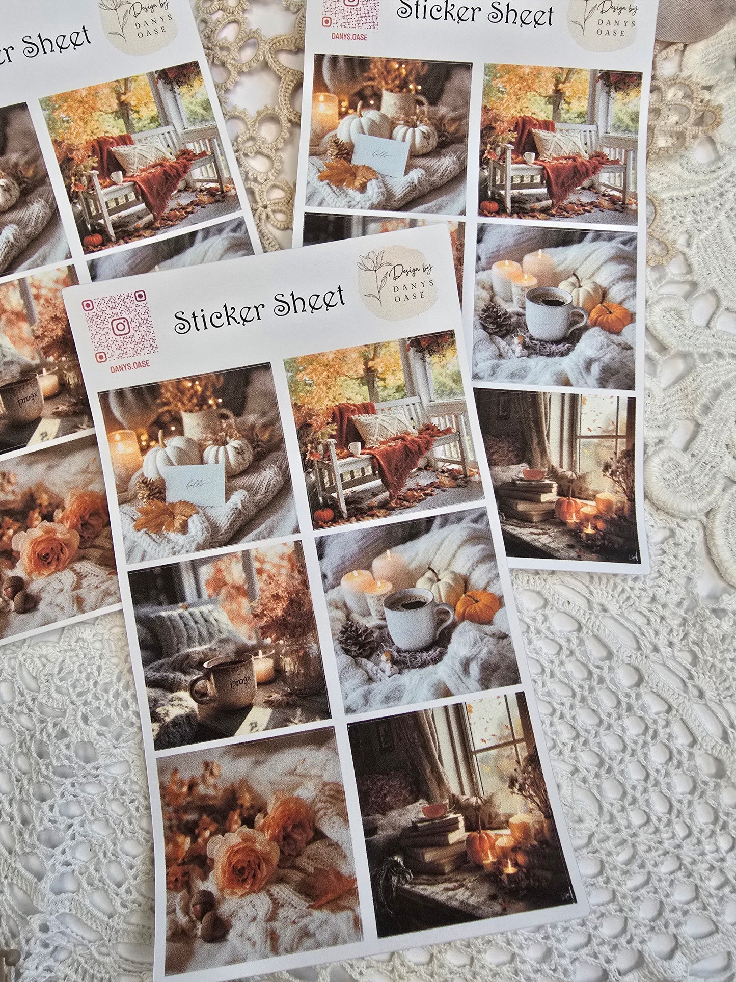 Herbst Sticker Set – 6 Cozy Foto-Motive