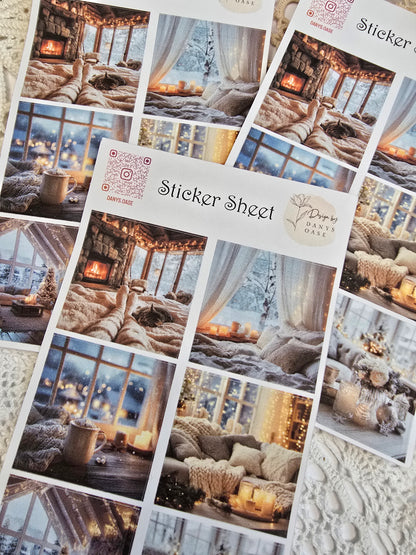 Winter Sticker Set – 6 Foto-Motive im Cozy Look