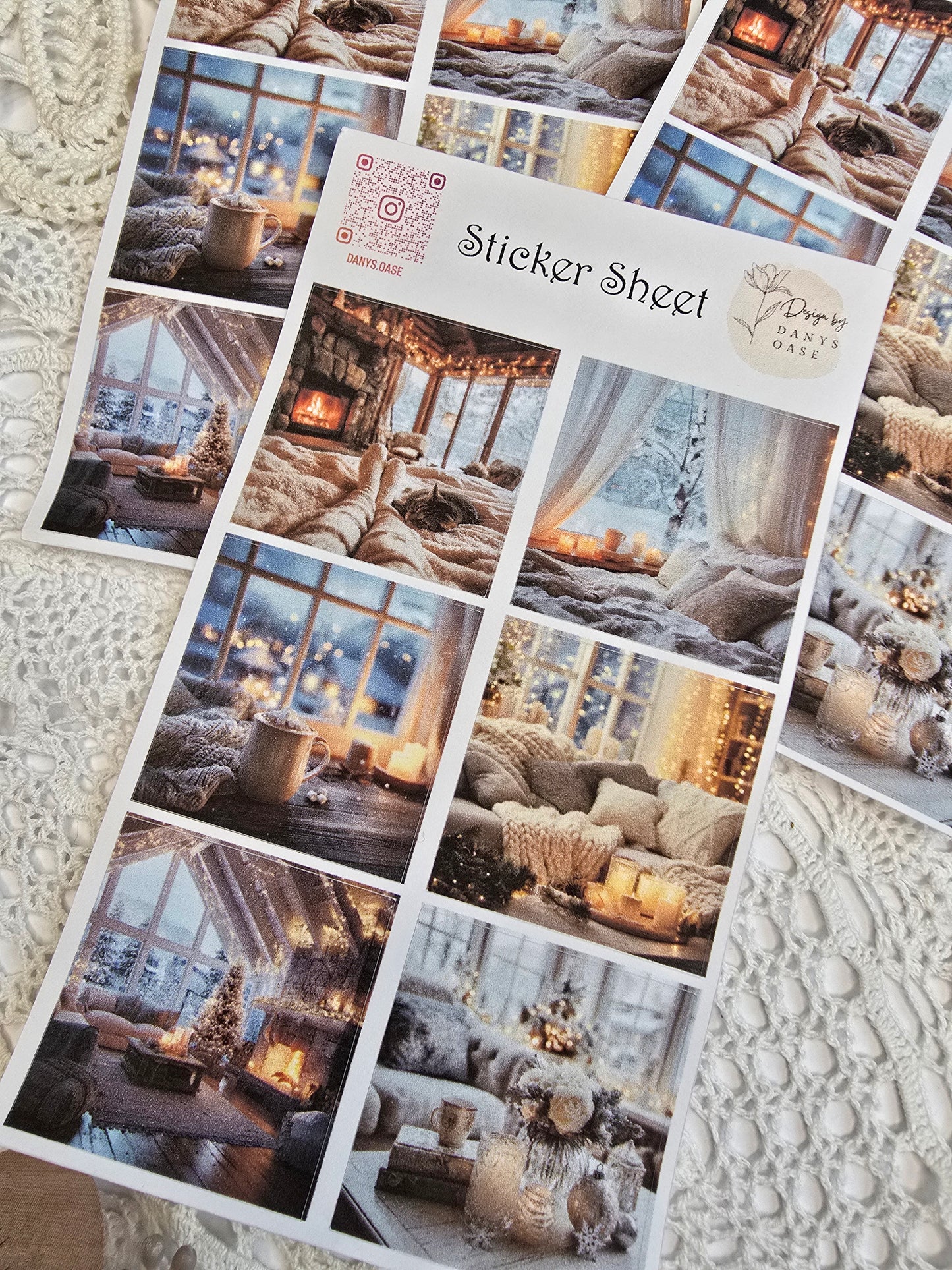 Winter Sticker Set – 6 Foto-Motive im Cozy Look