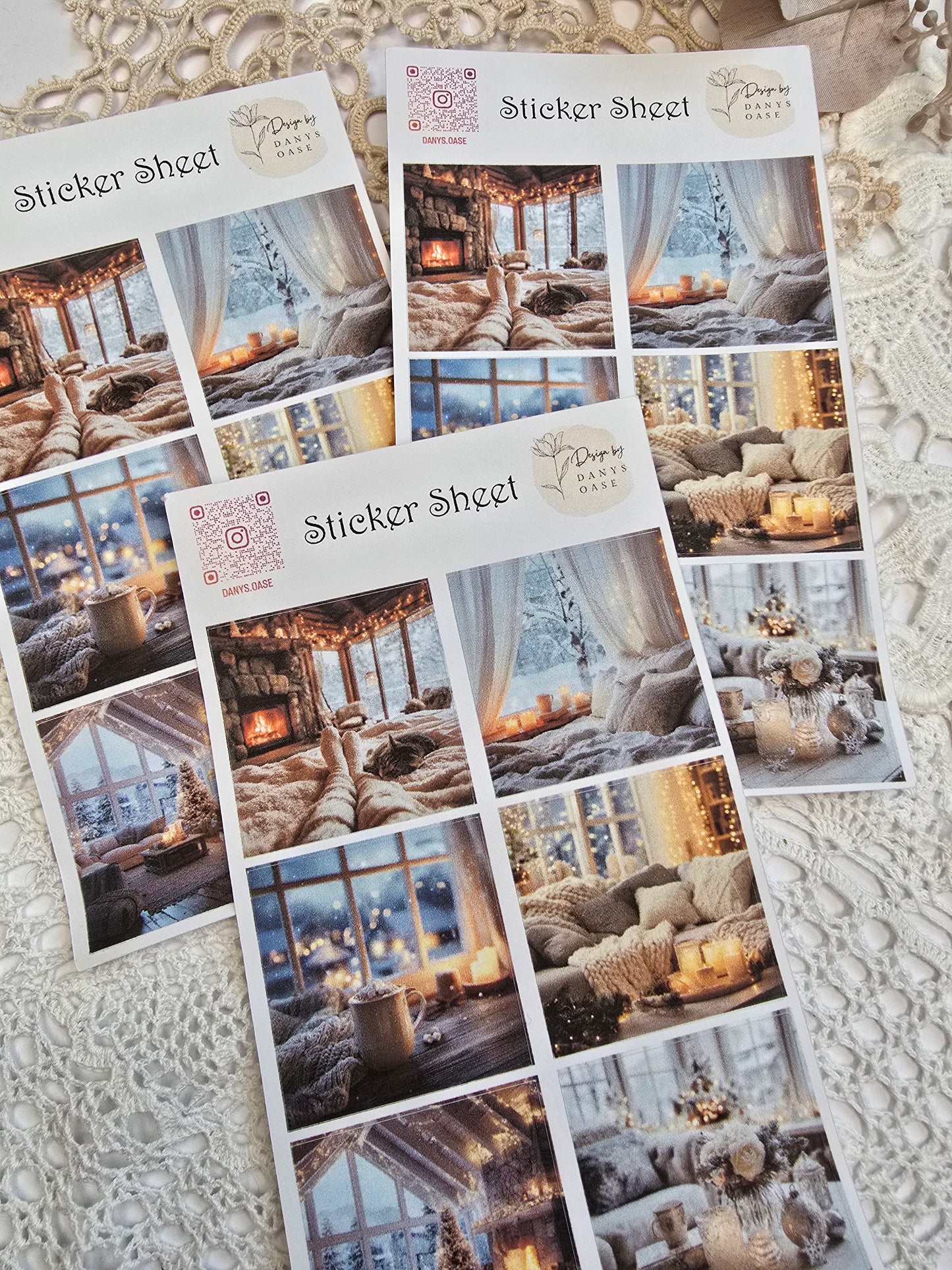 Winter Sticker Set – 6 Foto-Motive im Cozy Look