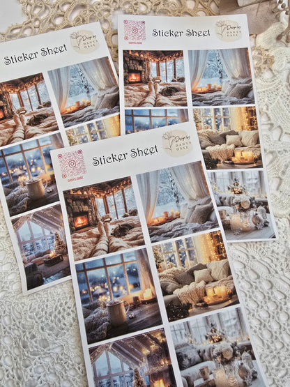 Winter Sticker Set – 6 Foto-Motive im Cozy Look