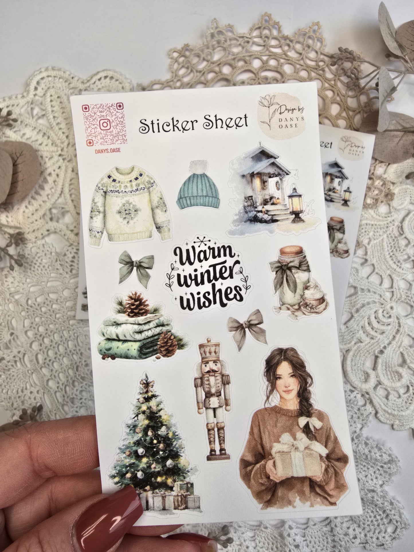 Winter Sticker Set – 11 cozy Aquarellmotive