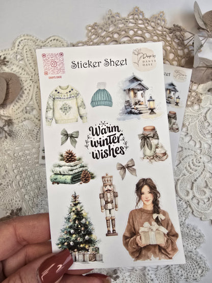 Winter Sticker Set – 11 cozy Aquarellmotive