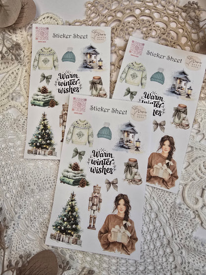 Winter Sticker Set – 11 cozy Aquarellmotive