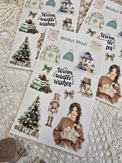 Winter Sticker Set – 11 cozy Aquarellmotive