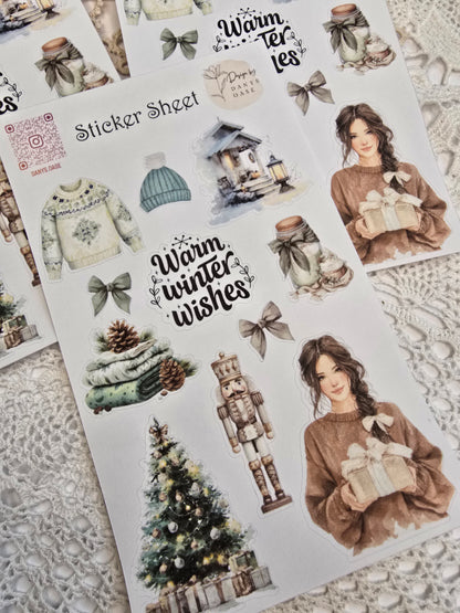 Winter Sticker Set – 11 cozy Aquarellmotive