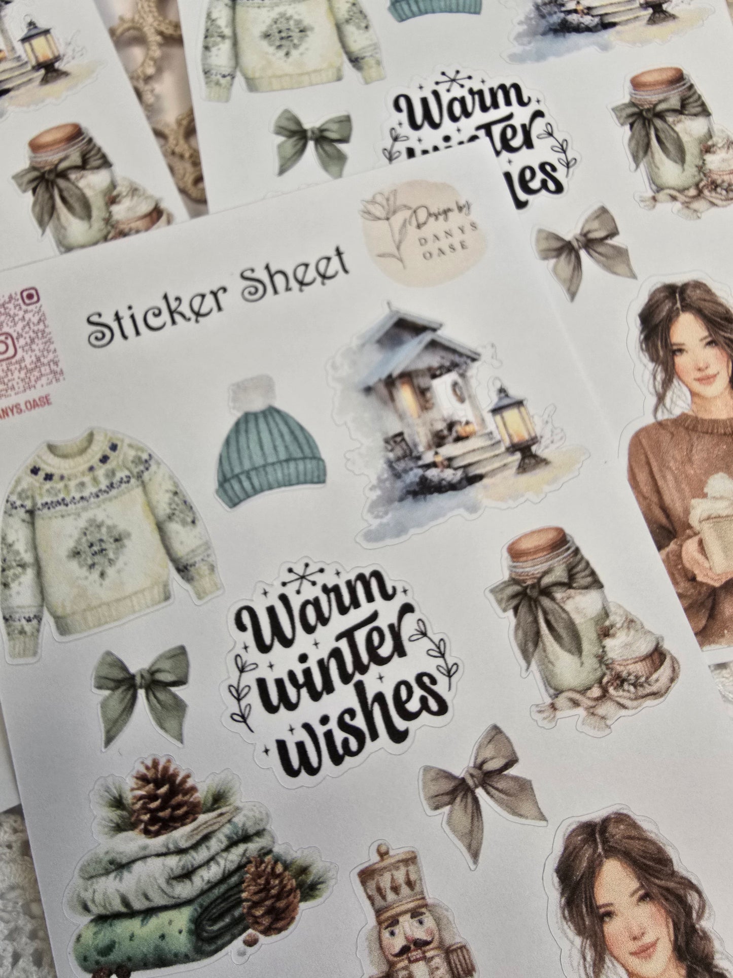 Winter Sticker Set – 11 cozy Aquarellmotive
