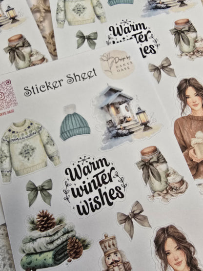 Winter Sticker Set – 11 cozy Aquarellmotive