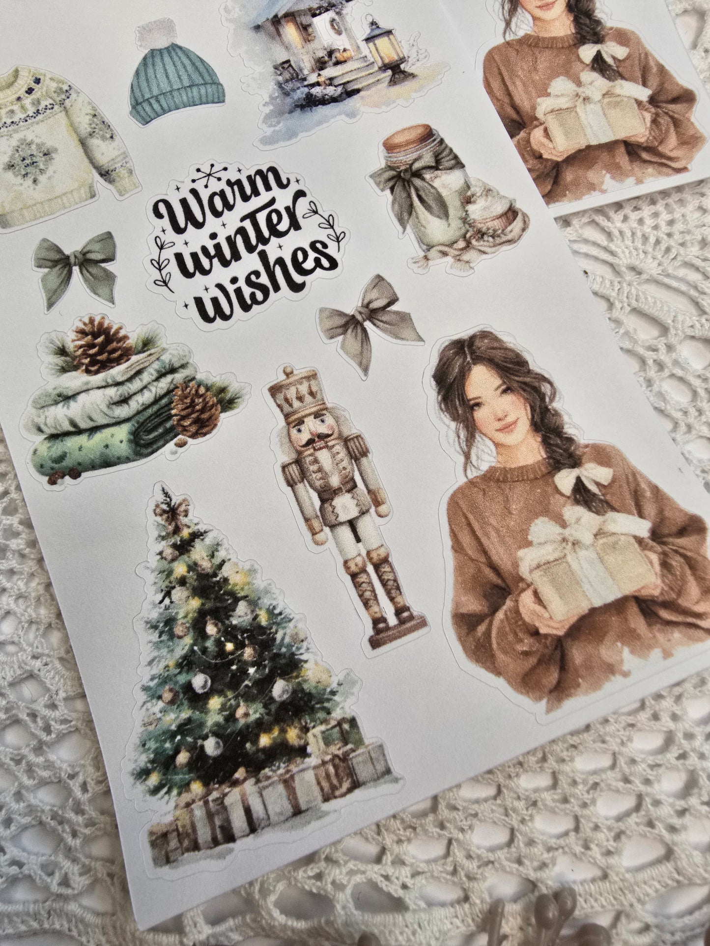 Winter Sticker Set – 11 cozy Aquarellmotive