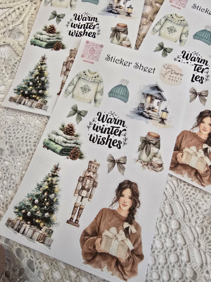 Winter Sticker Set – 11 cozy Aquarellmotive