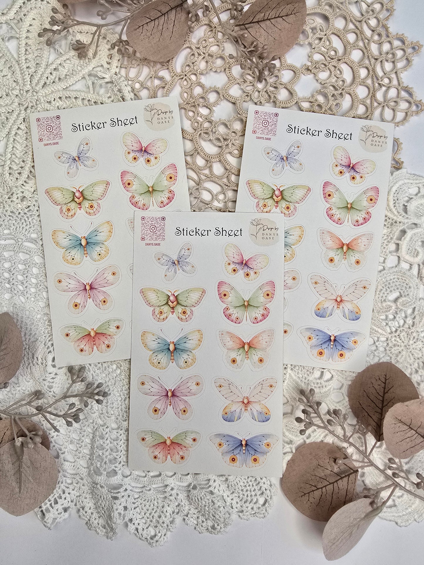 Butterfly Sticker Set – 10 colorful motifs for journaling, scrapbooking &amp; DIY