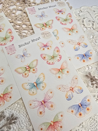 Butterfly Sticker Set – 10 colorful motifs for journaling, scrapbooking &amp; DIY