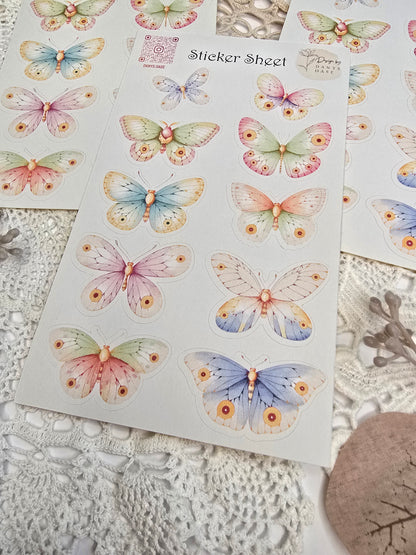 Butterfly Sticker Set – 10 colorful motifs for journaling, scrapbooking &amp; DIY