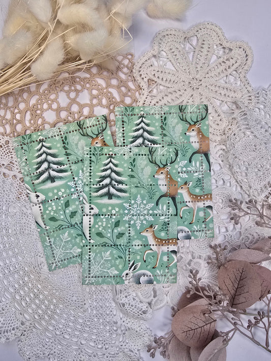 Briefmarke „Waldzauber – Wintertanne“ – Handmade Mini-Serie