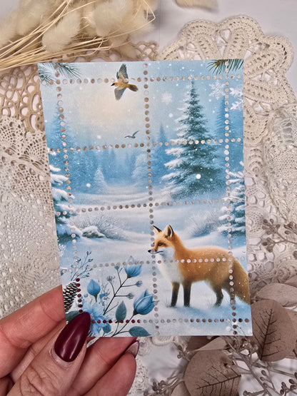 Briefmarke „Waldzauber – Winterblick“ – Handmade Mini-Serie