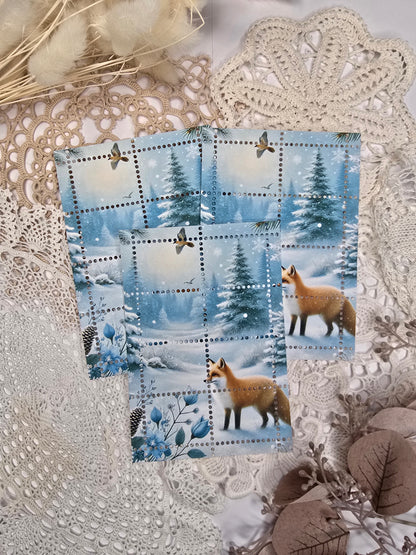 Briefmarke „Waldzauber – Winterblick“ – Handmade Mini-Serie