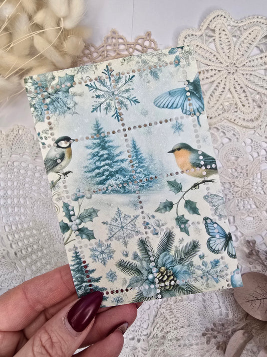 Briefmarke „Waldzauber – Eisvogel“ – Handmade Mini-Serie