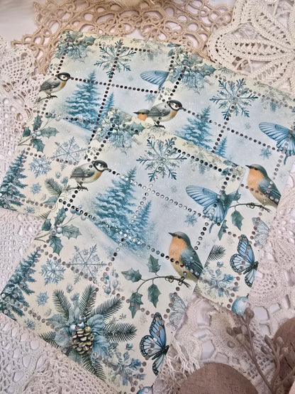 Briefmarke „Waldzauber – Eisvogel“ – Handmade Mini-Serie