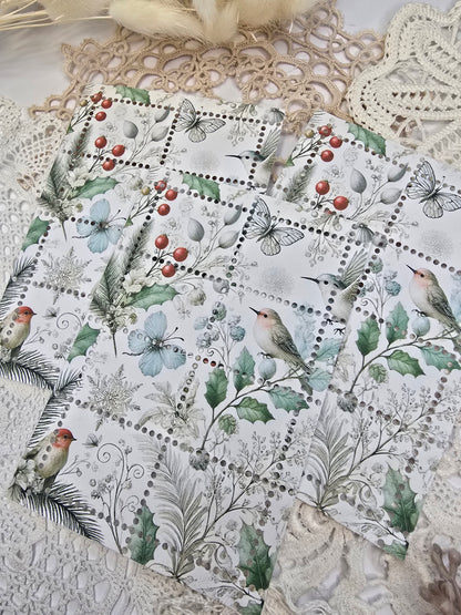 Briefmarke „Waldzauber – Frostbeere“ – Handmade Mini-Serie