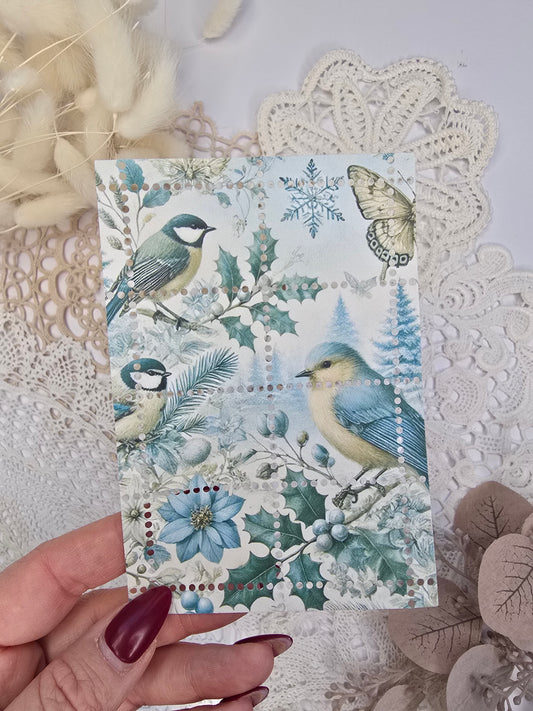 Briefmarke „Waldzauber – Eisglanz“ – Handmade Mini-Serie