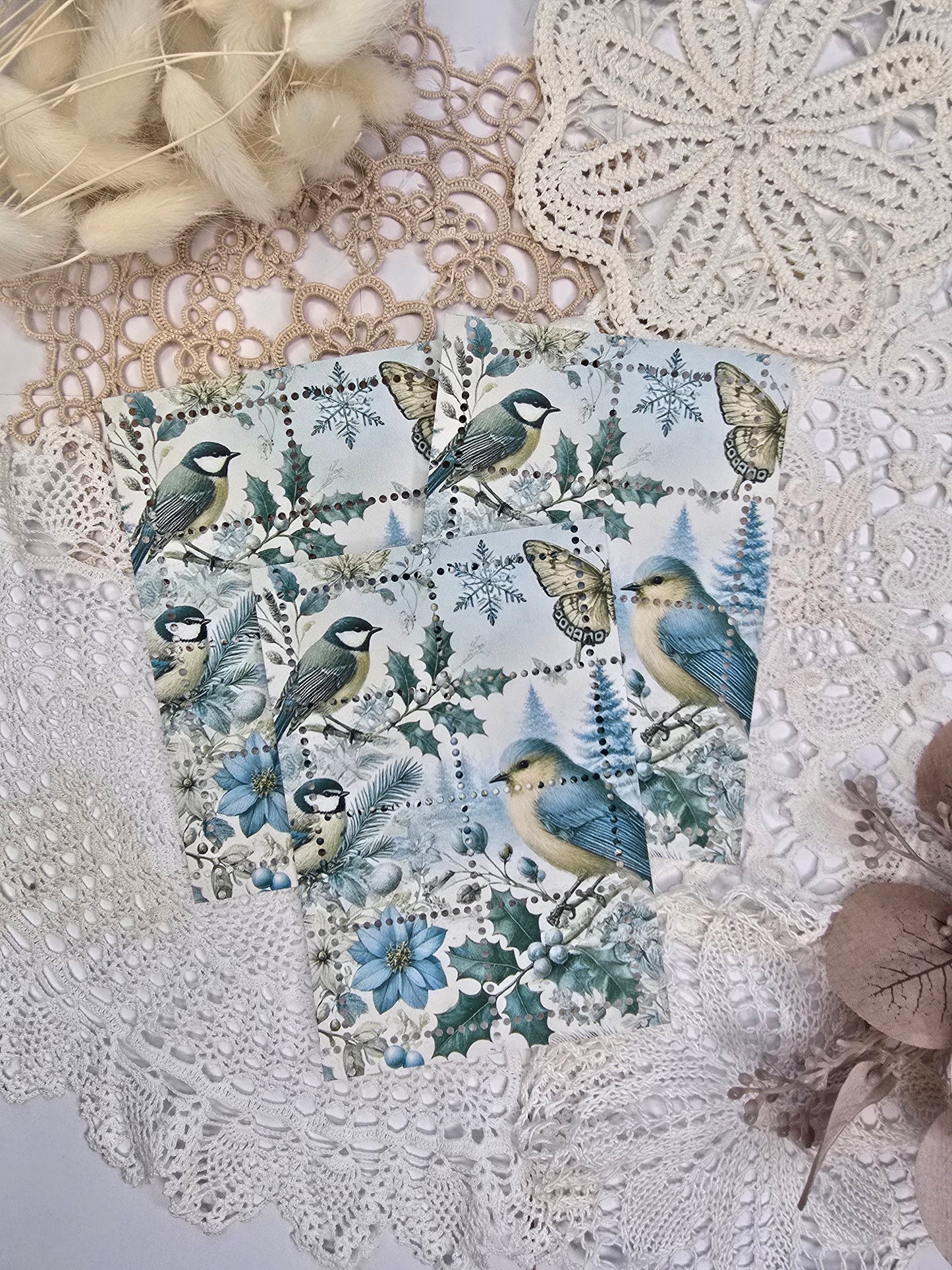 Briefmarke „Waldzauber – Eisglanz“ – Handmade Mini-Serie